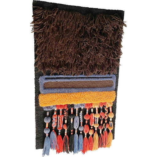 Vintage wool wall rug by Ewald Kröner for Schloss Hackhausen, Germany 1970s