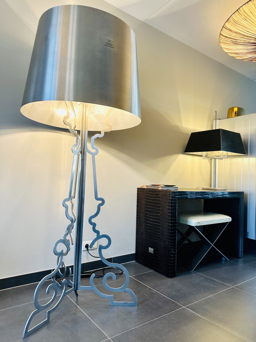 Philipp Plein Louis X Baroque Stainless Steel Floor Lamp 185 Cm