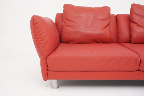 Image 1 of Rolf Benz 510 three-seater two-seater couch sofa leather red multifunctional