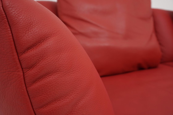 Image 1 of Rolf Benz 510 three-seater two-seater couch sofa leather red multifunctional