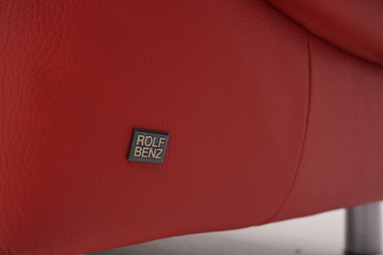 Image 1 of Rolf Benz 510 three-seater two-seater couch sofa leather red multifunctional