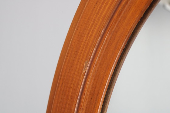 Image 1 of 1970S Oval Wooden Mirror, Italy 