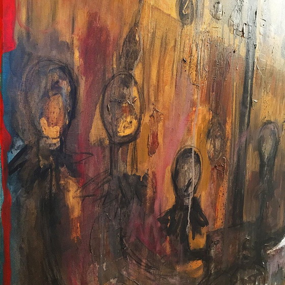 Image 1 of Vintage painting "The chandelier" by Tibor Cervenak, United Kingdom 2000