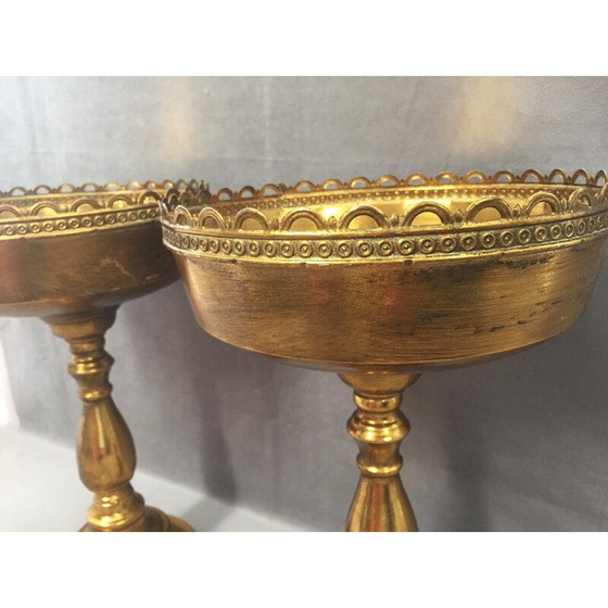 Image 1 of Pair of vintage gilded metal bowls