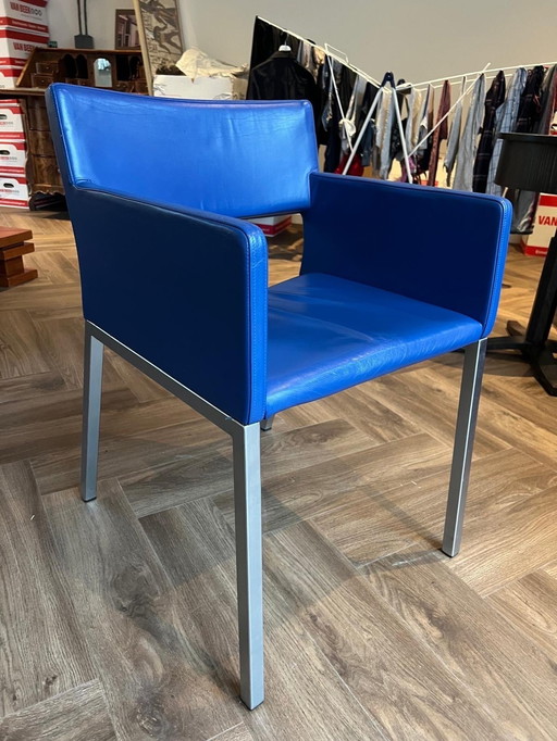 6X Dining Chair, brand Spring BB, Blue Leather,