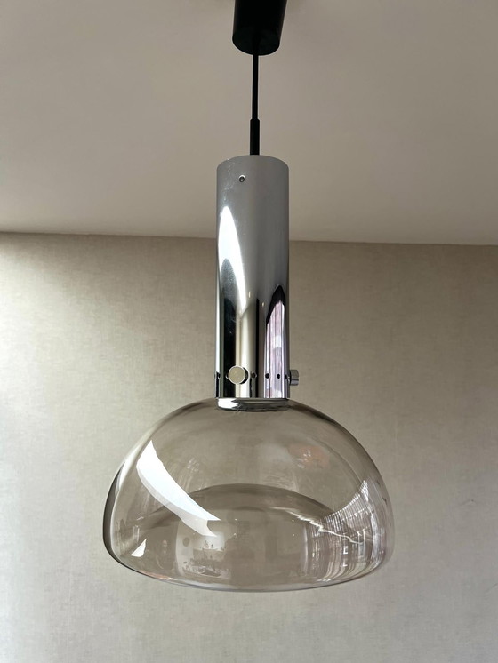 Image 1 of Lampe suspendue Bauhaus Design by Herbert Proft For Glashütte Limburg