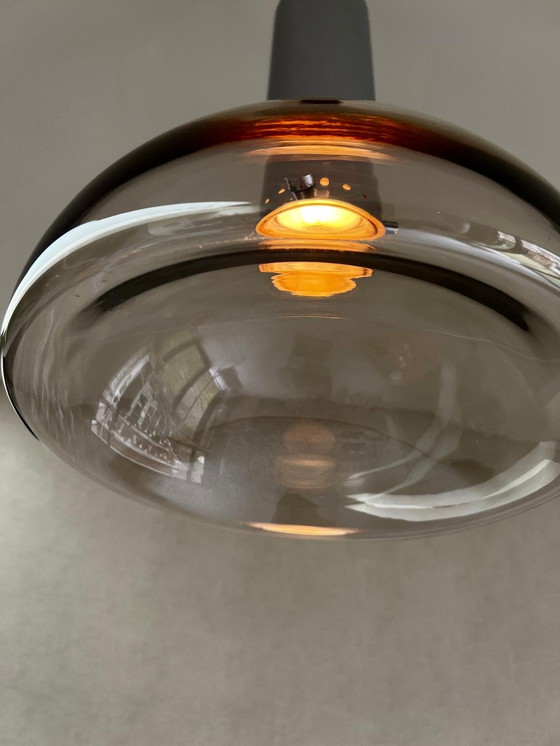 Image 1 of Lampe suspendue Bauhaus Design by Herbert Proft For Glashütte Limburg