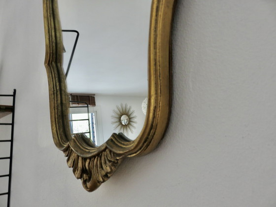 Image 1 of Louis Xv Baroque Wall Mirror in Gilded Resin and Wood from the 70s