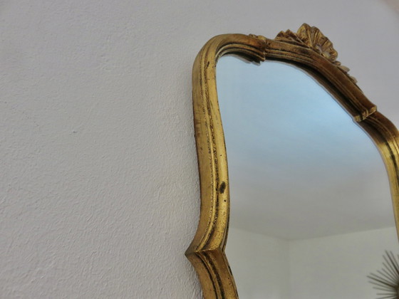 Image 1 of Louis Xv Baroque Wall Mirror in Gilded Resin and Wood from the 70s