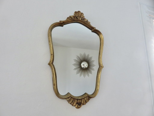 Louis Xv Baroque Wall Mirror in Gilded Resin and Wood from the 70s