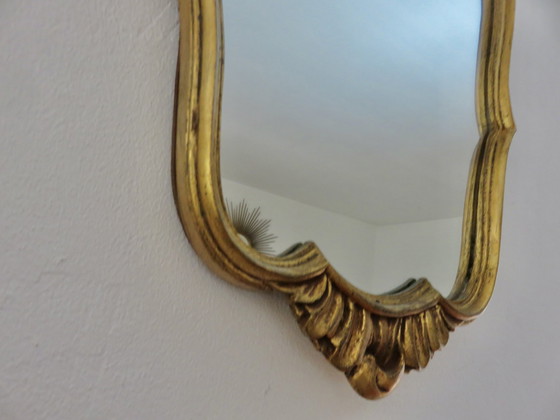 Image 1 of Louis Xv Baroque Wall Mirror in Gilded Resin and Wood from the 70s