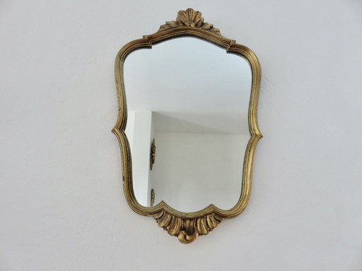 Louis Xv Baroque Wall Mirror in Gilded Resin and Wood from the 70s