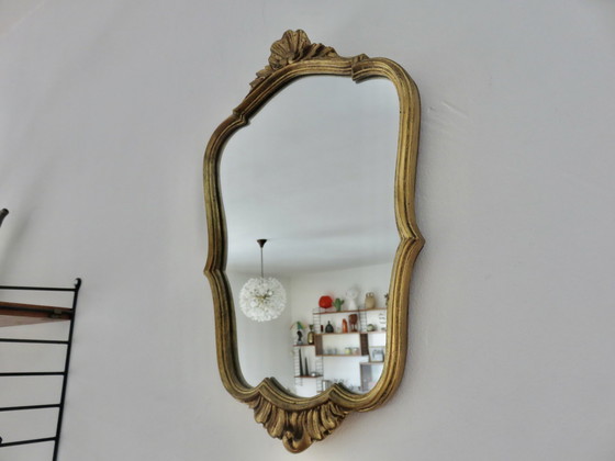 Image 1 of Louis Xv Baroque Wall Mirror in Gilded Resin and Wood from the 70s