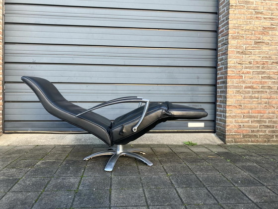 Image 1 of Jori Brainbuilder Relax Armchair, Medi, Mono-Move Black Leather Konia Black, Incl Head Pillow