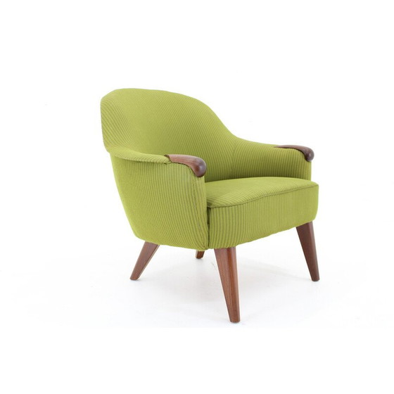 Image 1 of Vintage teak and fabric armchair, Denmark 1960