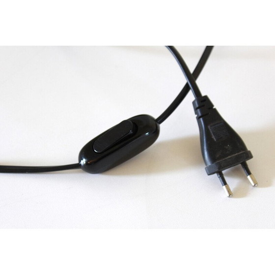 Image 1 of Lampada da tavolo vintage con base in legno nero, anni '70