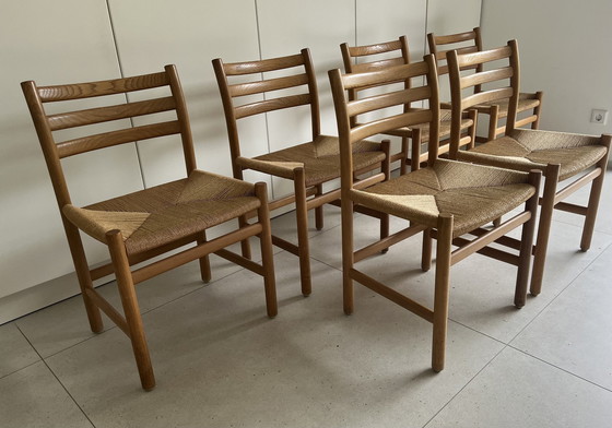 Image 1 of 6x Poul Volther Papercord 1960Er chairs