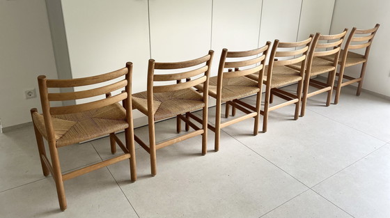 Image 1 of 6x Poul Volther Papercord 1960Er chairs