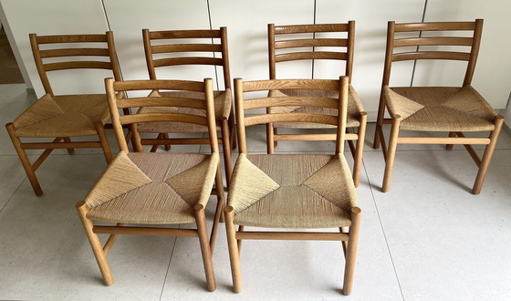 Image 1 of 6x Poul Volther Papercord 1960Er chairs