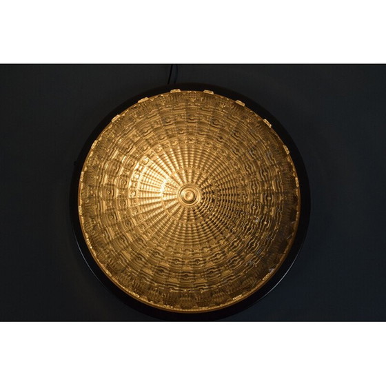 Image 1 of Vintage glass and metal ceiling light by Pokrok Zilina, Czechoslovakia 1970