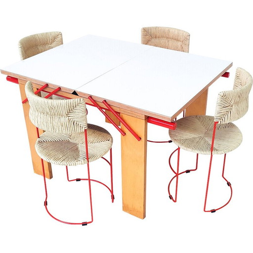 Mid-century "Achab" folding table by Laura de Lorenzo and Stefano Stefani, Italy 1980s