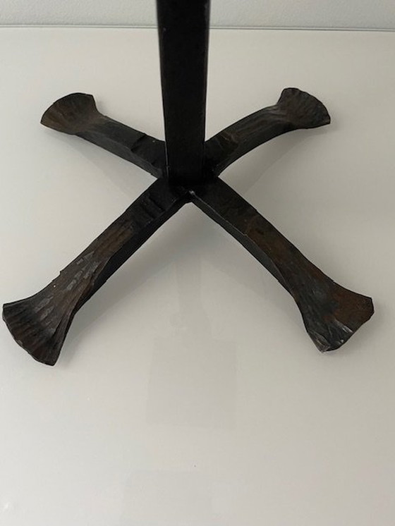Image 1 of Candle Stand Vintage Brutalism Wrought Iron (43Cm High!)