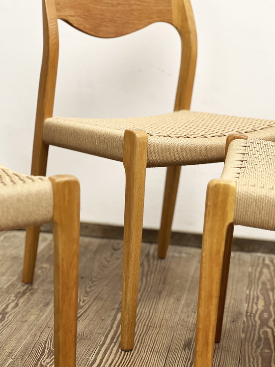 Image 1 of Mid-Century Danish Model 71 Chairs in Oak by Niels Otto Møller for J.L. Mollers, 1950s, Set of 6