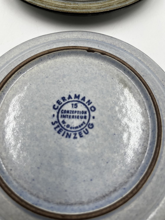 Image 1 of Set Of Six Ceramano Steinzeug Coasters