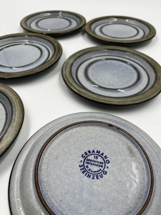 Image 1 of Set Of Six Ceramano Steinzeug Coasters