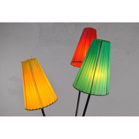 Image 1 of Vintage tripod floor lamp in iron bar, France 1950