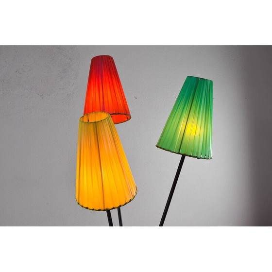 Image 1 of Vintage tripod floor lamp in iron bar, France 1950