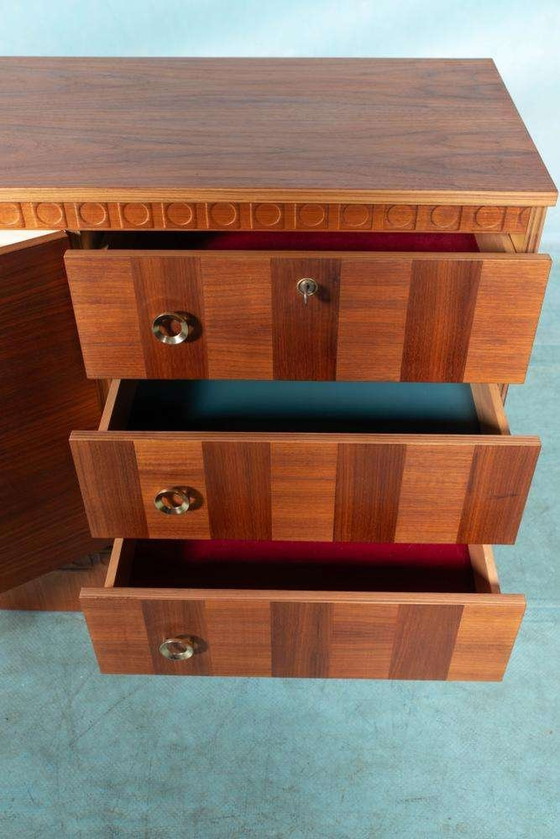 Image 1 of Japandi walnut sideboard refurbished, midmod 70s sideboard