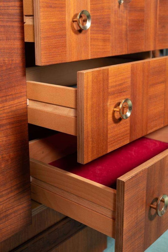 Image 1 of Japandi walnut sideboard refurbished, midmod 70s sideboard