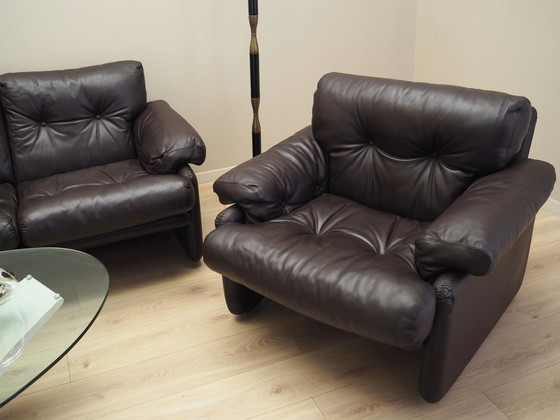 Image 1 of Leather Living Room Set, Italian Design, 1960S, Manufacturer: B&B Italia, Designer: Tobia Scarpa