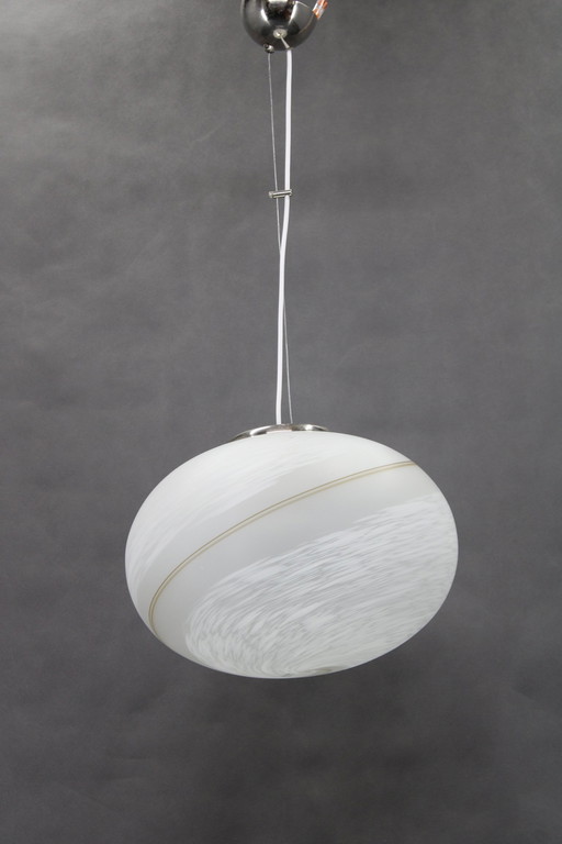 1980S Venice Hand Made Glass Pendant Light , Italy 