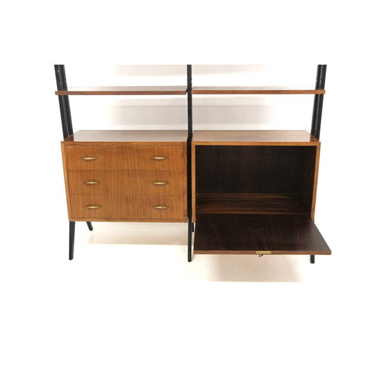 Image 1 of Libreria vintage in mogano e metallo, Svezia 1950