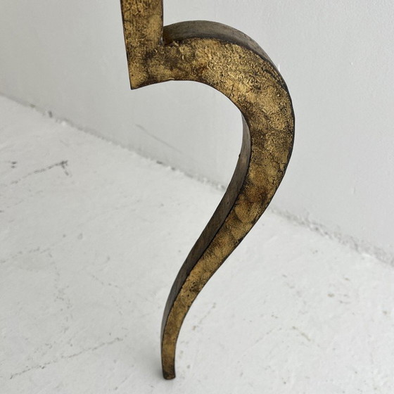 Image 1 of Vintage coffee table in gilded iron and glass by Maison Ramsay