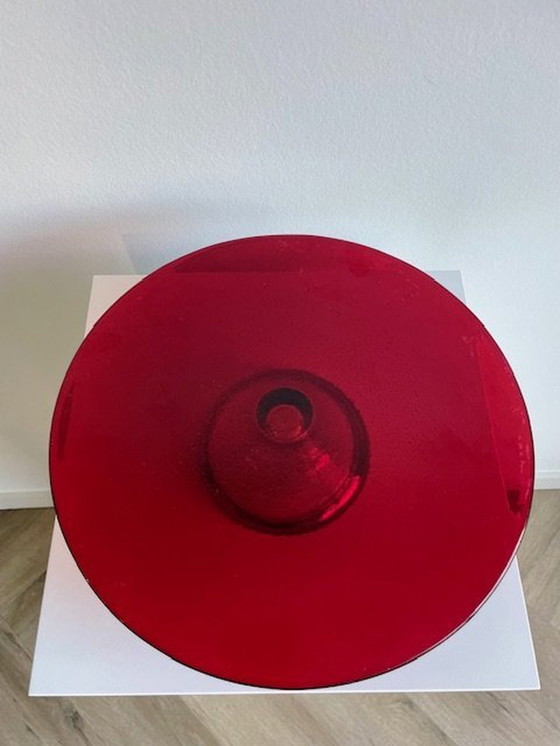 Image 1 of Serving Plate / Cake Plate Red Glass