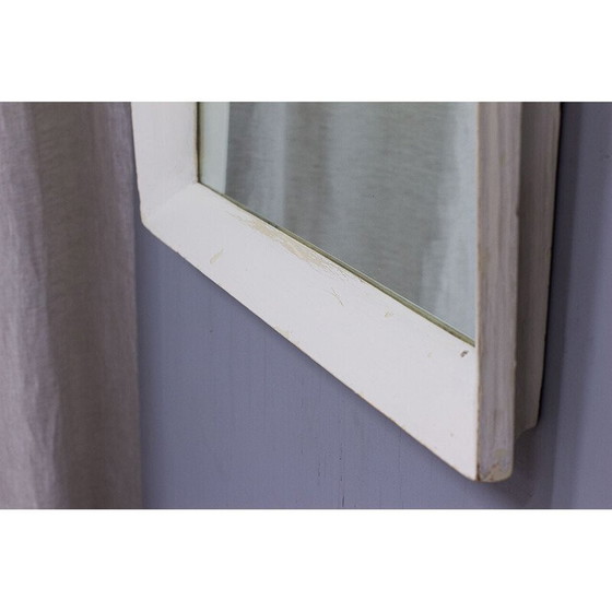 Image 1 of Specchio vintage a forma trapezoidale con cornice in legno, Italia 1950