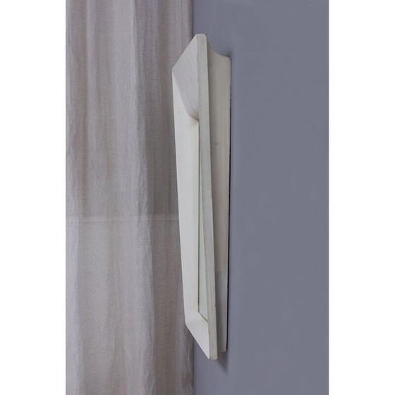 Image 1 of Specchio vintage a forma trapezoidale con cornice in legno, Italia 1950