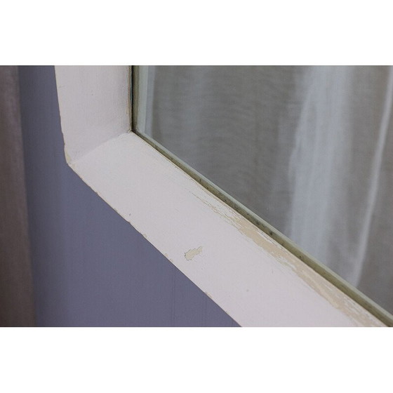 Image 1 of Specchio vintage a forma trapezoidale con cornice in legno, Italia 1950