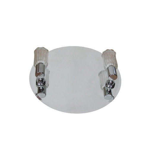 Specchio vintage con lampade da parete, anni '80