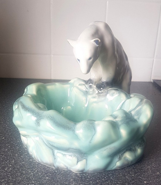 Image 1 of Ceramic Bowl With Polar Bear By Ditmar Urbach