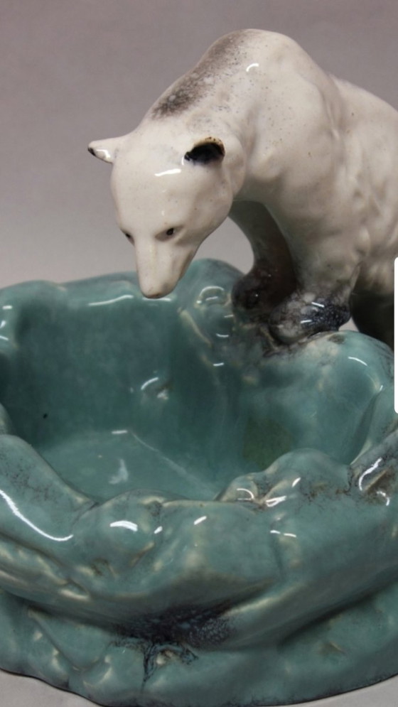 Image 1 of Ceramic Bowl With Polar Bear By Ditmar Urbach