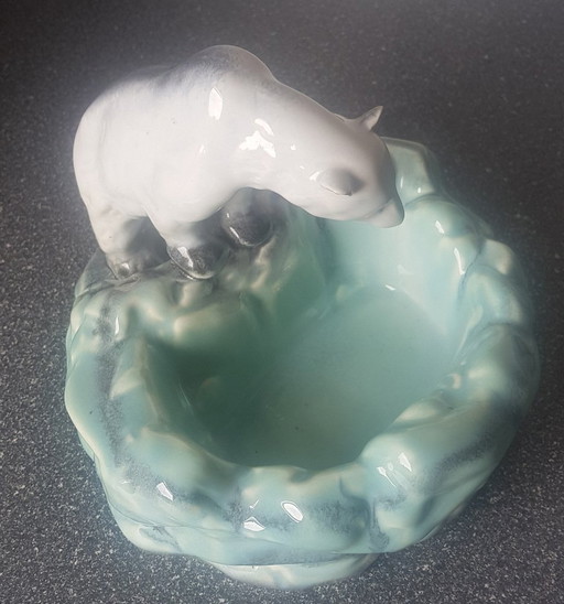 Ceramic Bowl With Polar Bear By Ditmar Urbach