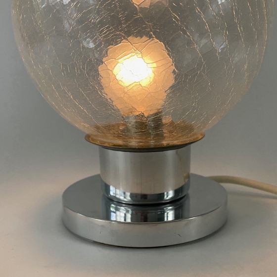 Image 1 of Doria Aluminium & Crackled Glass Table Lamp