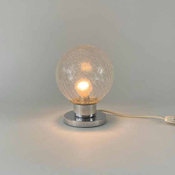 Image 1 of Doria Aluminium & Crackled Glass Table Lamp