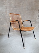 Sedia vintage in rattan anni sessanta