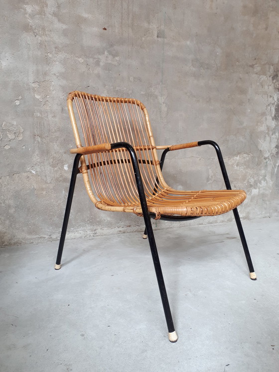 Image 1 of Chaise vintage en rotin des années 60