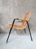 Sedia vintage in rattan anni sessanta
